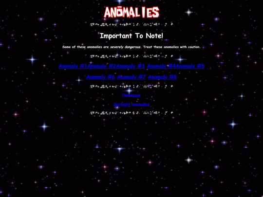 anomalies screenshot