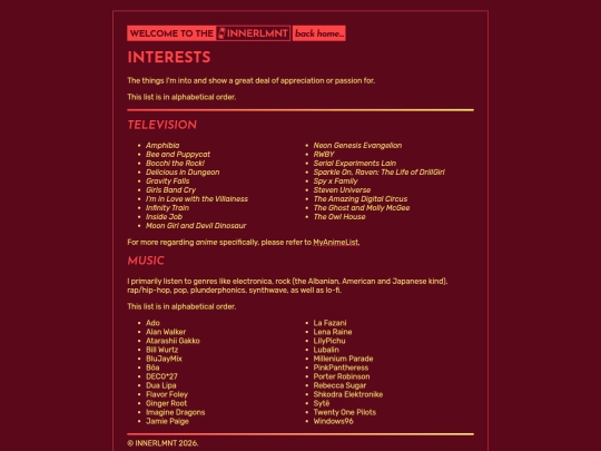 interests screenshot