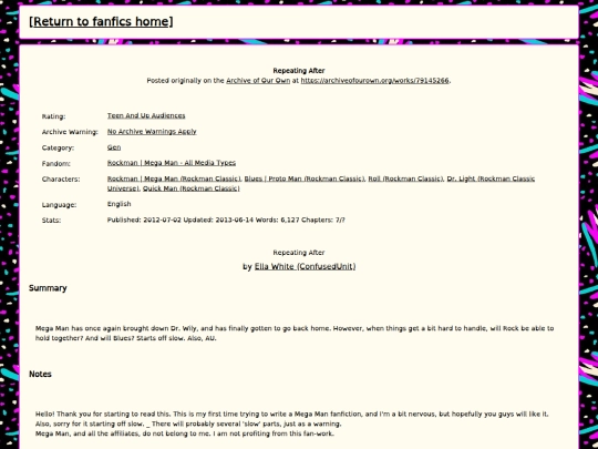fanfics/RepeatingAfter screenshot