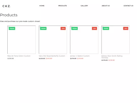 Products screenshot