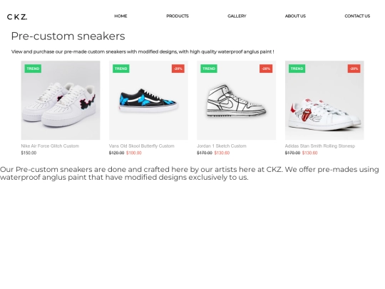products screenshot