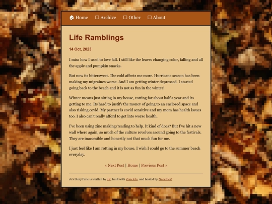 posts/2023-10-14-Life-Ramblings screenshot