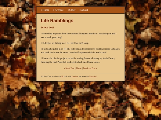 posts/2023-10-24-Life-Ramblings screenshot