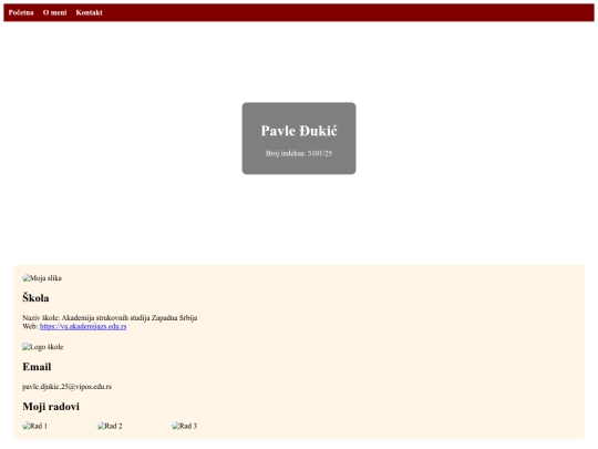 licna prezentacija screenshot