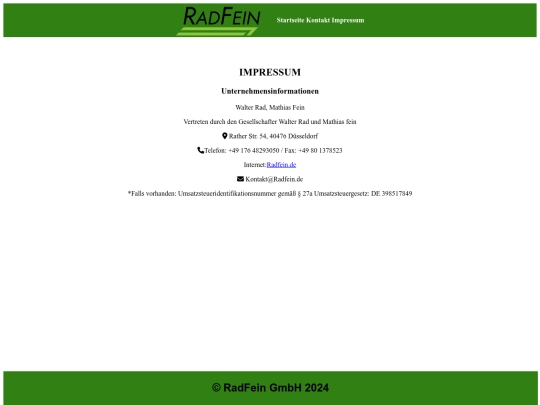 Impressum screenshot