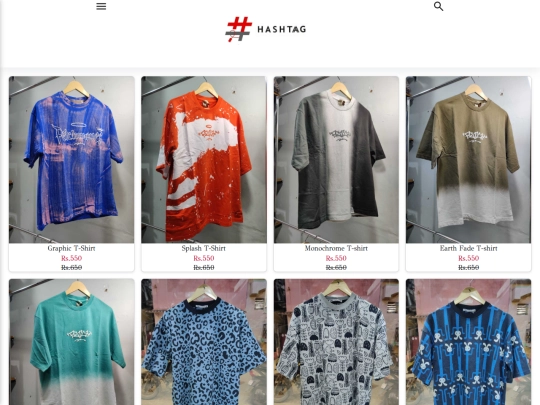 hashtag T-shirts screenshot