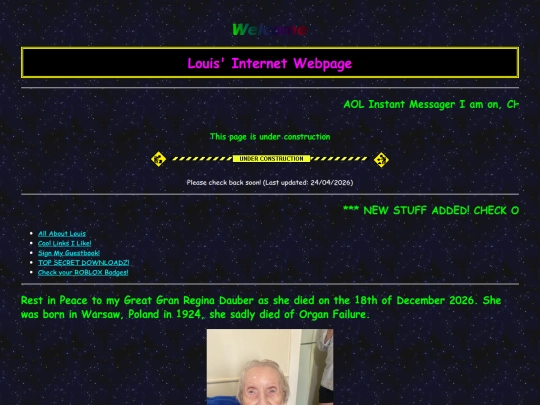 louis' page screenshot