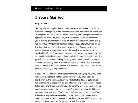 posts/5-Years-Married screenshot