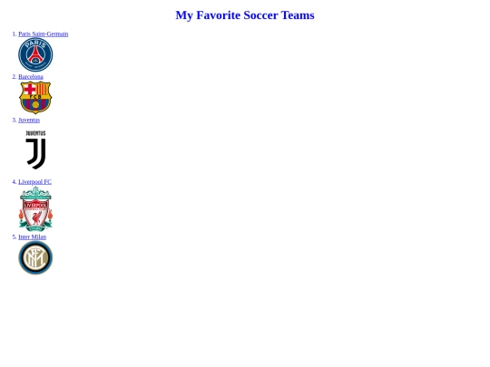 my favorite soccer teams screenshot