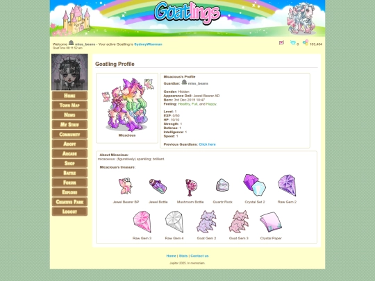 goat pages/micacious screenshot