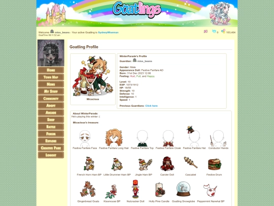 goat pages/winterparade screenshot