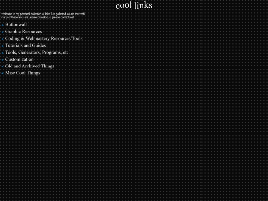 Index/links screenshot