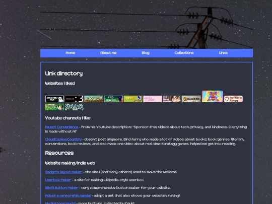Links screenshot