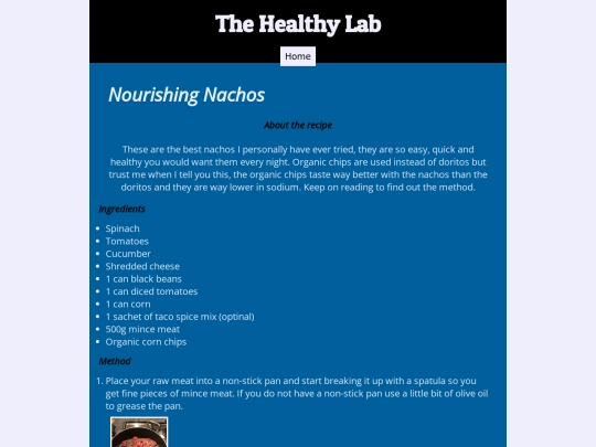Recipes/nachos screenshot