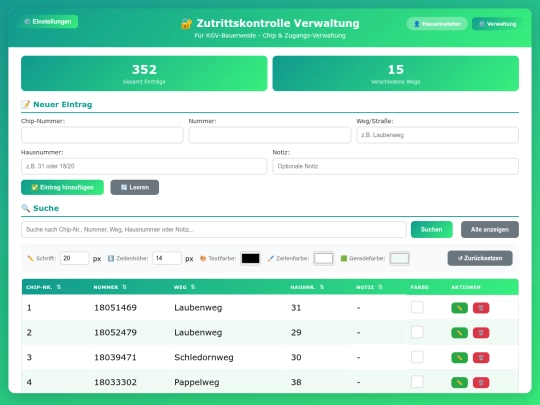 KGV-Zutritt screenshot