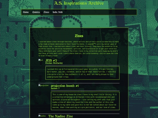 Project2/zines screenshot