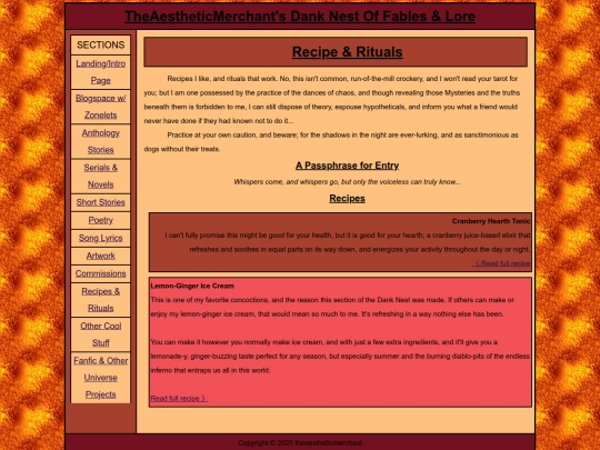 recipes-rituals screenshot