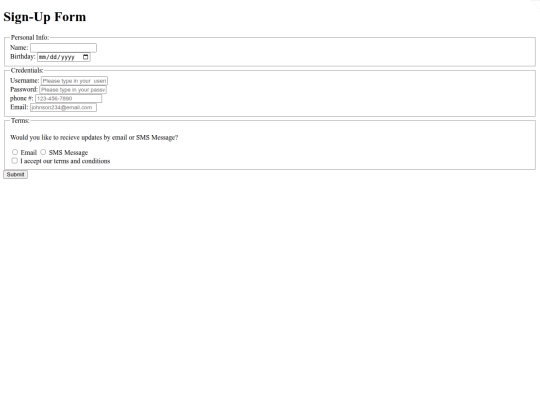 signup screenshot