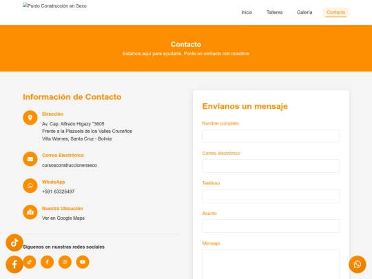 pages/contacto screenshot