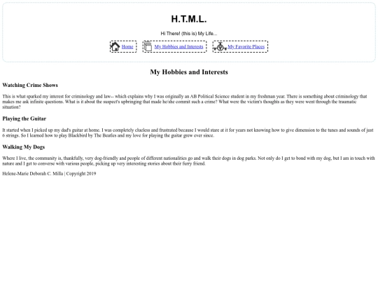 html/hobbies screenshot