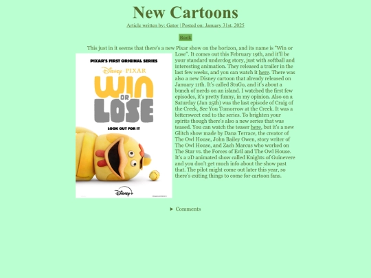 Articles/Gators/cartoons screenshot