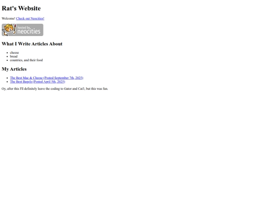 Rat'swebsite/ratindex screenshot