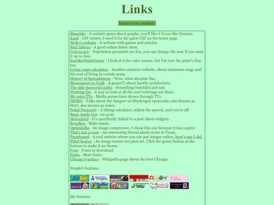 links screenshot