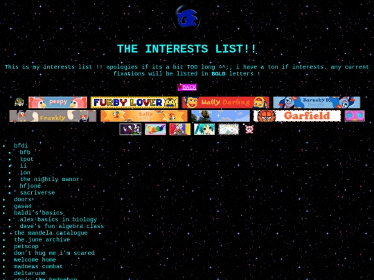 sub-pages/interests screenshot