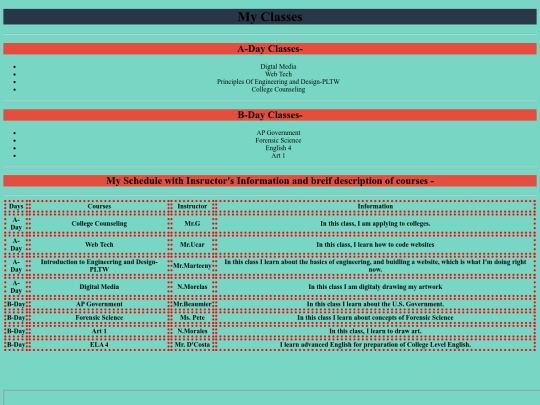 Schedule screenshot