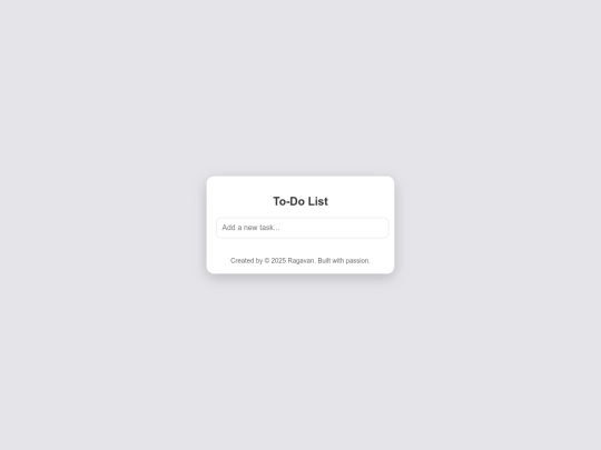 To-Do List screenshot