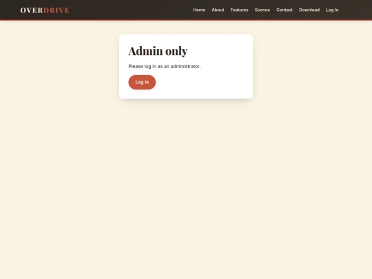 overdrive/admin screenshot