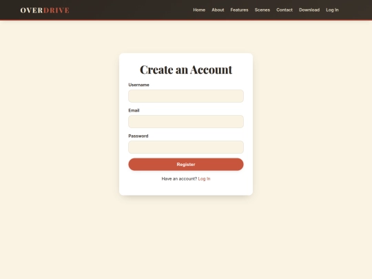 overdrive/register screenshot