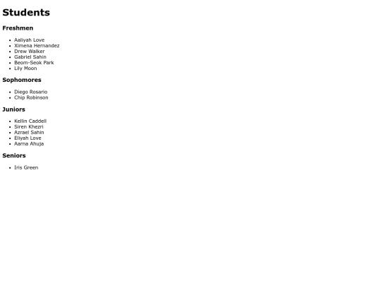 studentslist screenshot