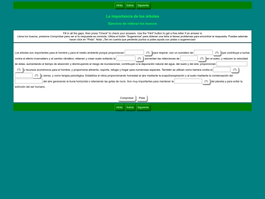 Arboles/HOTPOTATOES/Laimportanciadelosárboles screenshot