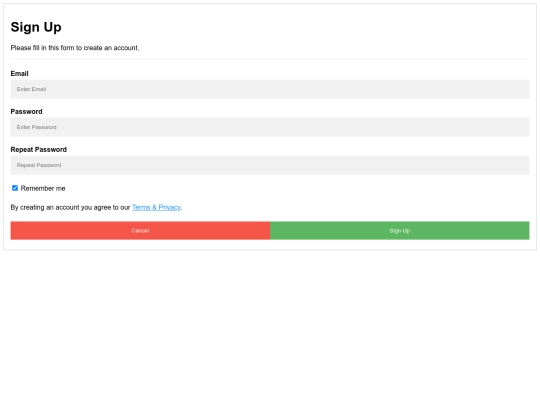 SIGNUP screenshot