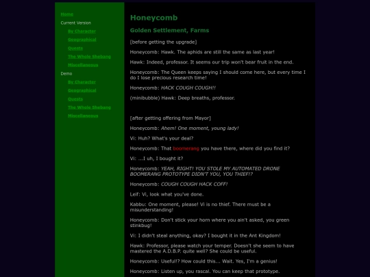characters/honeycomb screenshot