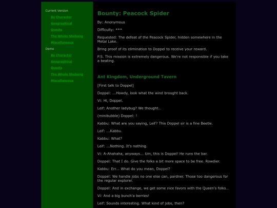 quests/bounty-peacock-spider screenshot