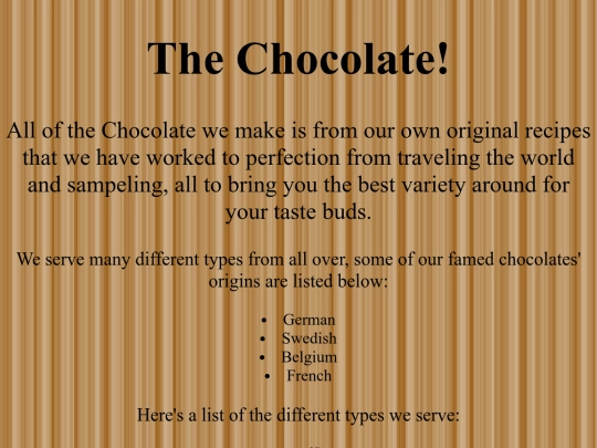 Chocolate screenshot
