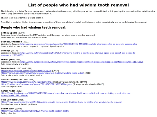 list screenshot