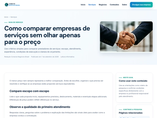 servicos/como-comparar-empresas-de-servicos screenshot
