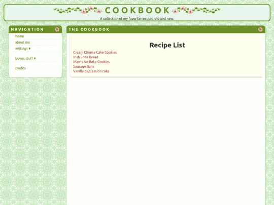 recipe/cookbook screenshot