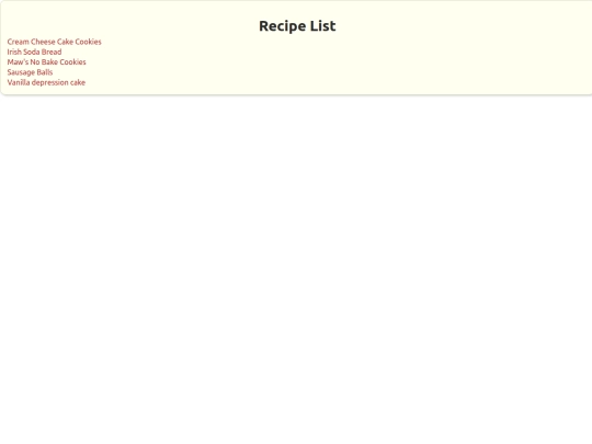 recipe/recipelist screenshot