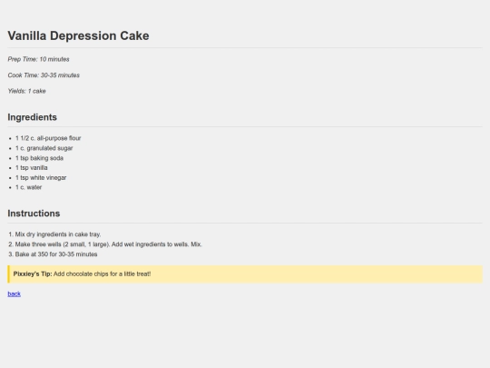 recipe/vanilladepressioncake screenshot