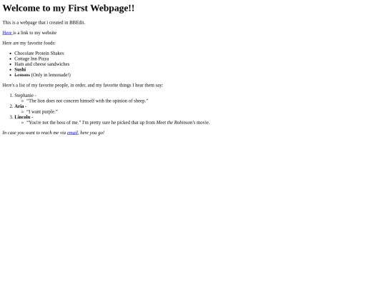 First webpage/first-test screenshot