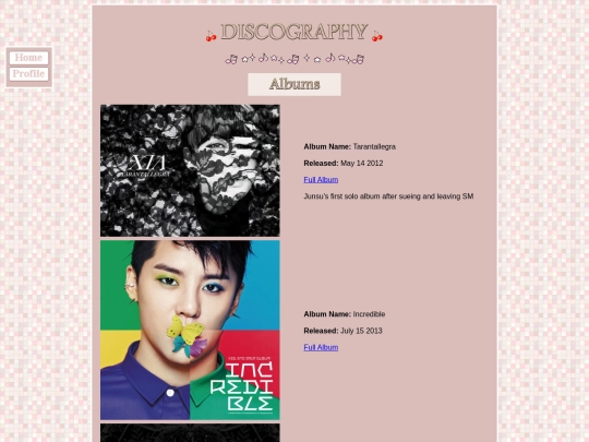 Discography screenshot