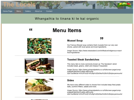 Menu screenshot