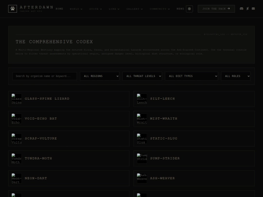 bestiary screenshot