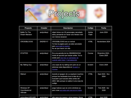 español/projects screenshot