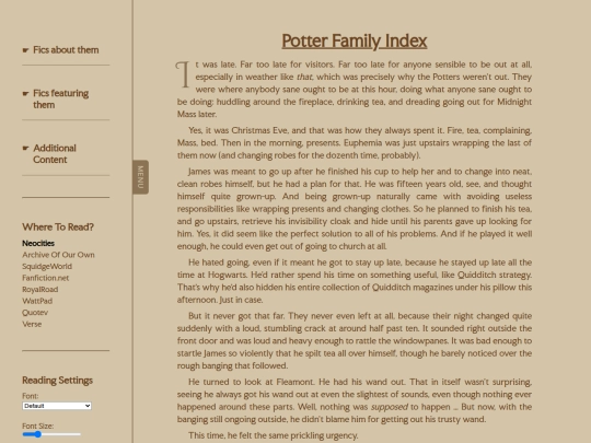 fanfiction/potters/christmas/ch1 screenshot