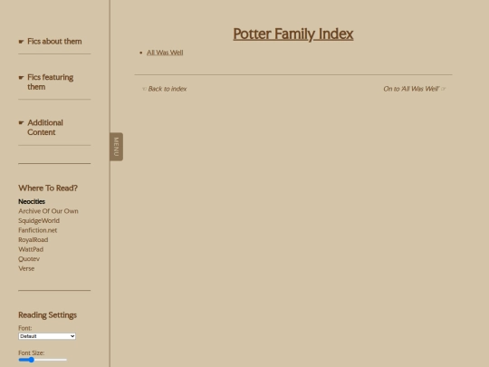 fanfiction/potters screenshot